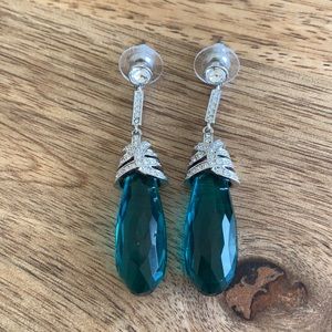 SWAROVSKI emerald green/crystal teardrop earrings